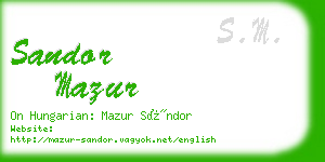 sandor mazur business card